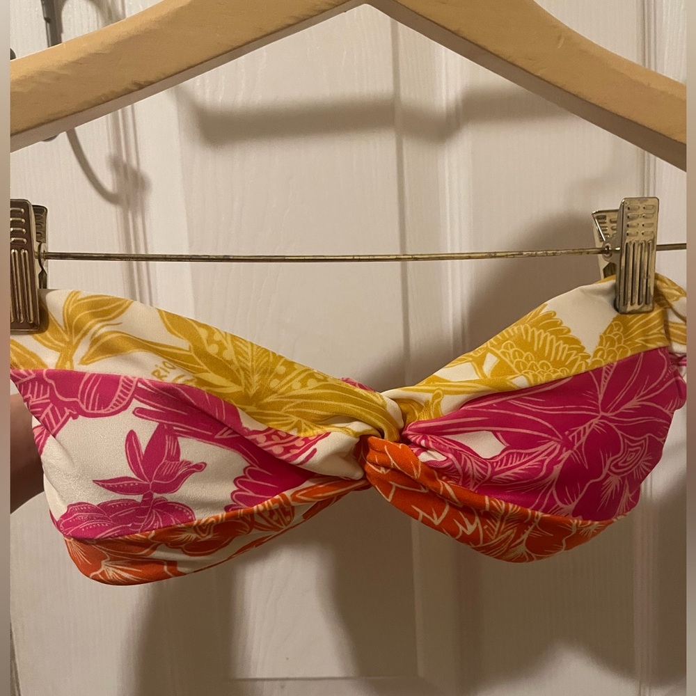 FARM Rio Tropical Woodcut Bra Bikini Top Multi Colored M